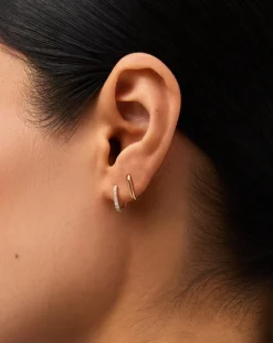 Fine Ovate Mini Hoop Earrings