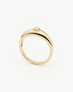 Fine Single Diamond Classic Dome Ring