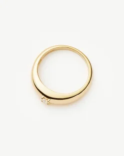 Fine Single Diamond Classic Dome Ring
