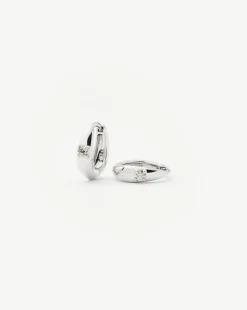 Fine Single Diamond Dome Huggies