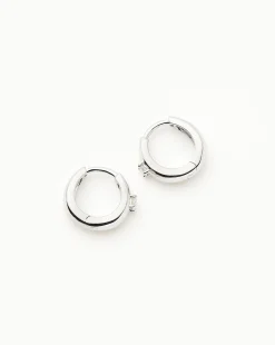Fine Single Diamond Dome Huggies