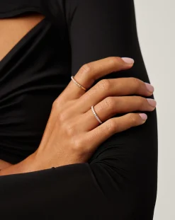 Fine Slim Half Eternity Ring