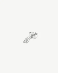 Fine Small Single Solitaire Diamond Stud Earring