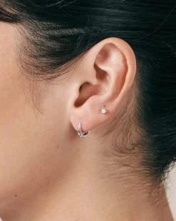 Fine Small Single Solitaire Diamond Stud Earring