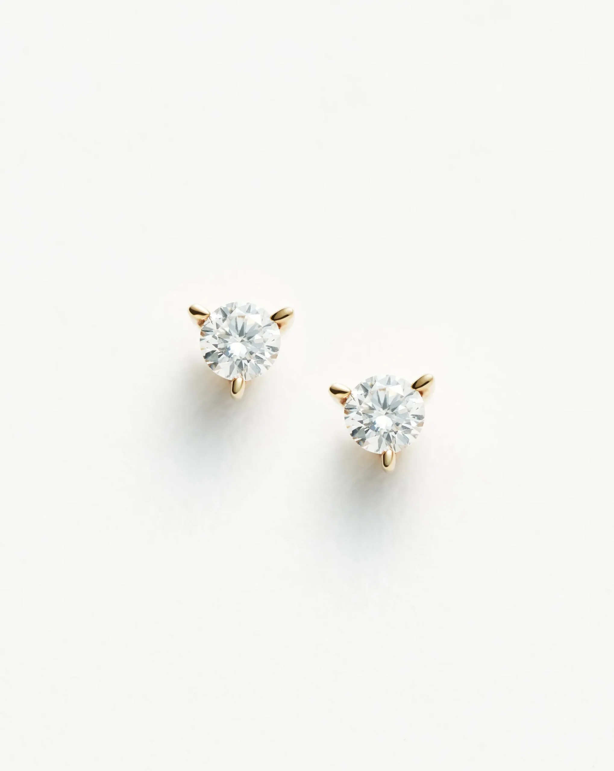 Fine Small Solitaire Diamond Stud Earrings