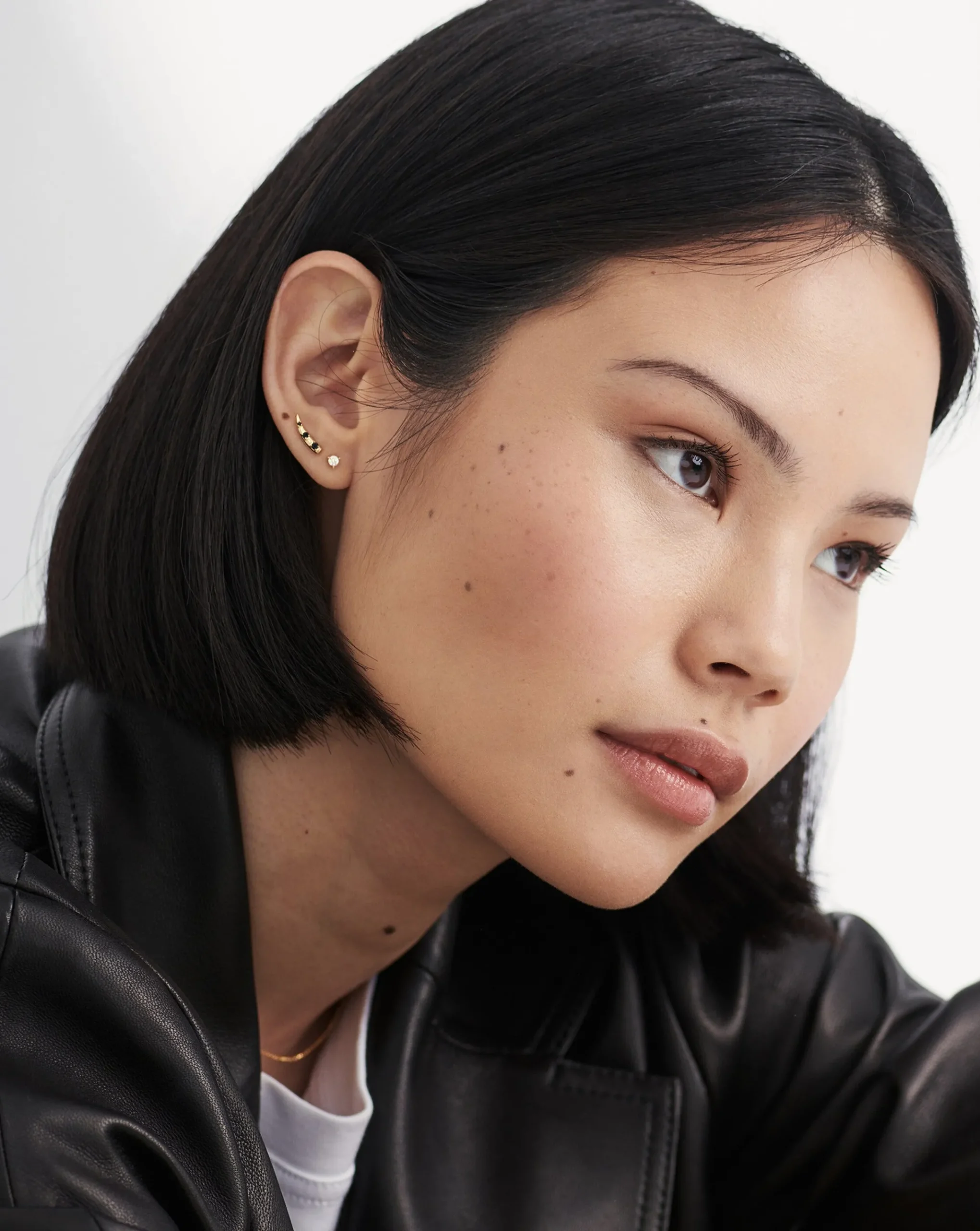 Fine Small Solitaire Diamond Stud Earrings