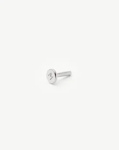 Fine Square Solitaire Flat Back Stud Earring
