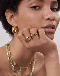 Good Vibes Triple Gemstone Dome Ring