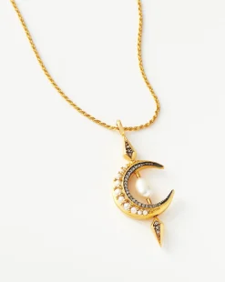 Harris Reed Crescent Moon Pearl Necklace
