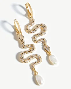 Harris Reed Fine Serpent Drop Earrings
