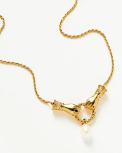 Harris Reed In Good Hands Drop Pendant Necklace