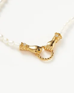 Harris Reed In Good Hands Pearl Pendant Necklace