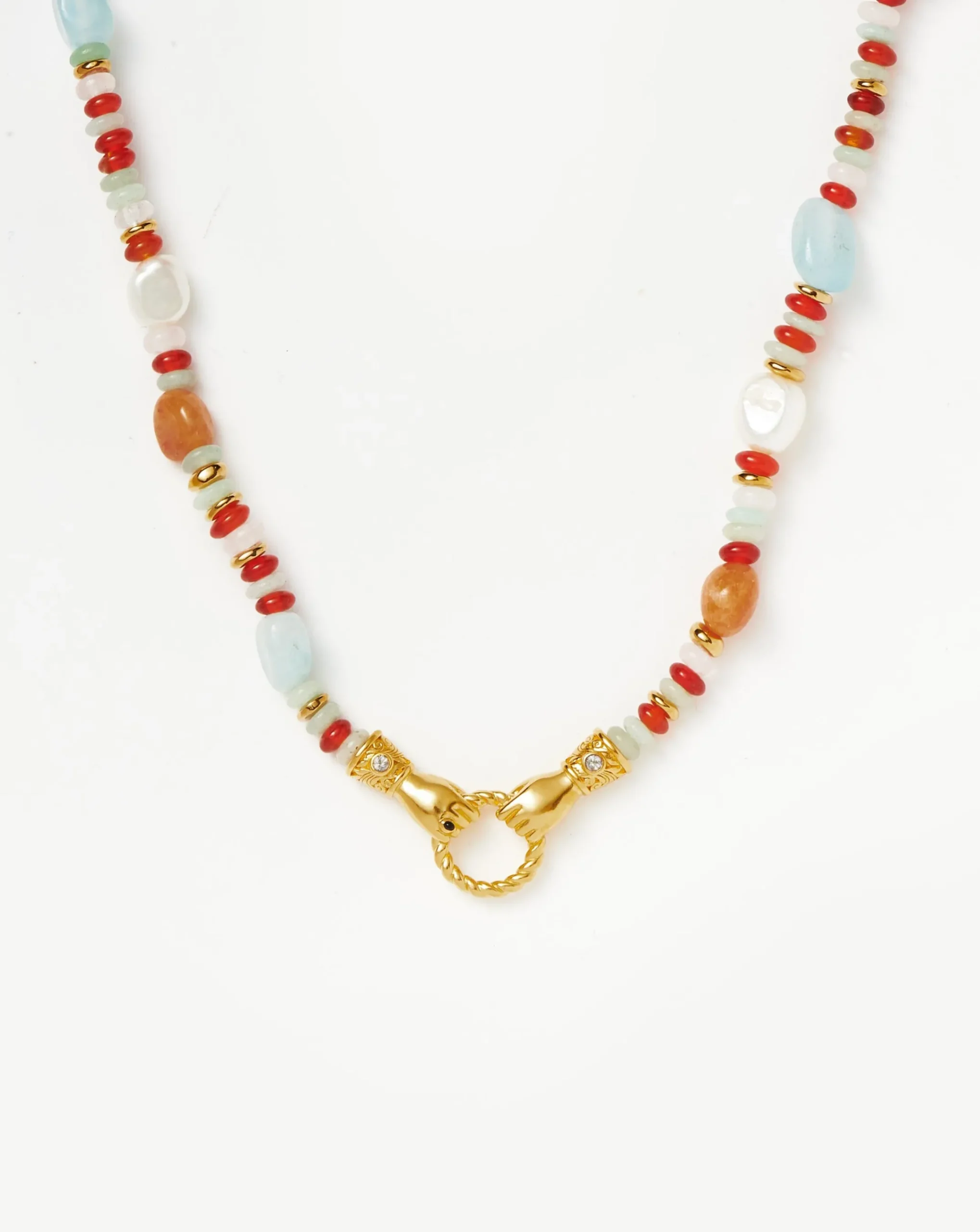 Harris Reed In Good Hands Beaded Gemstone Necklace
