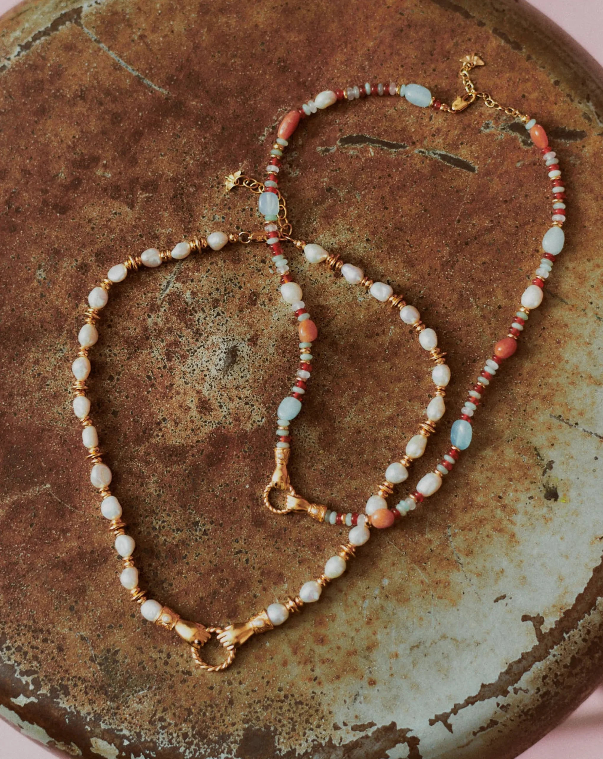 Harris Reed In Good Hands Beaded Gemstone Necklace
