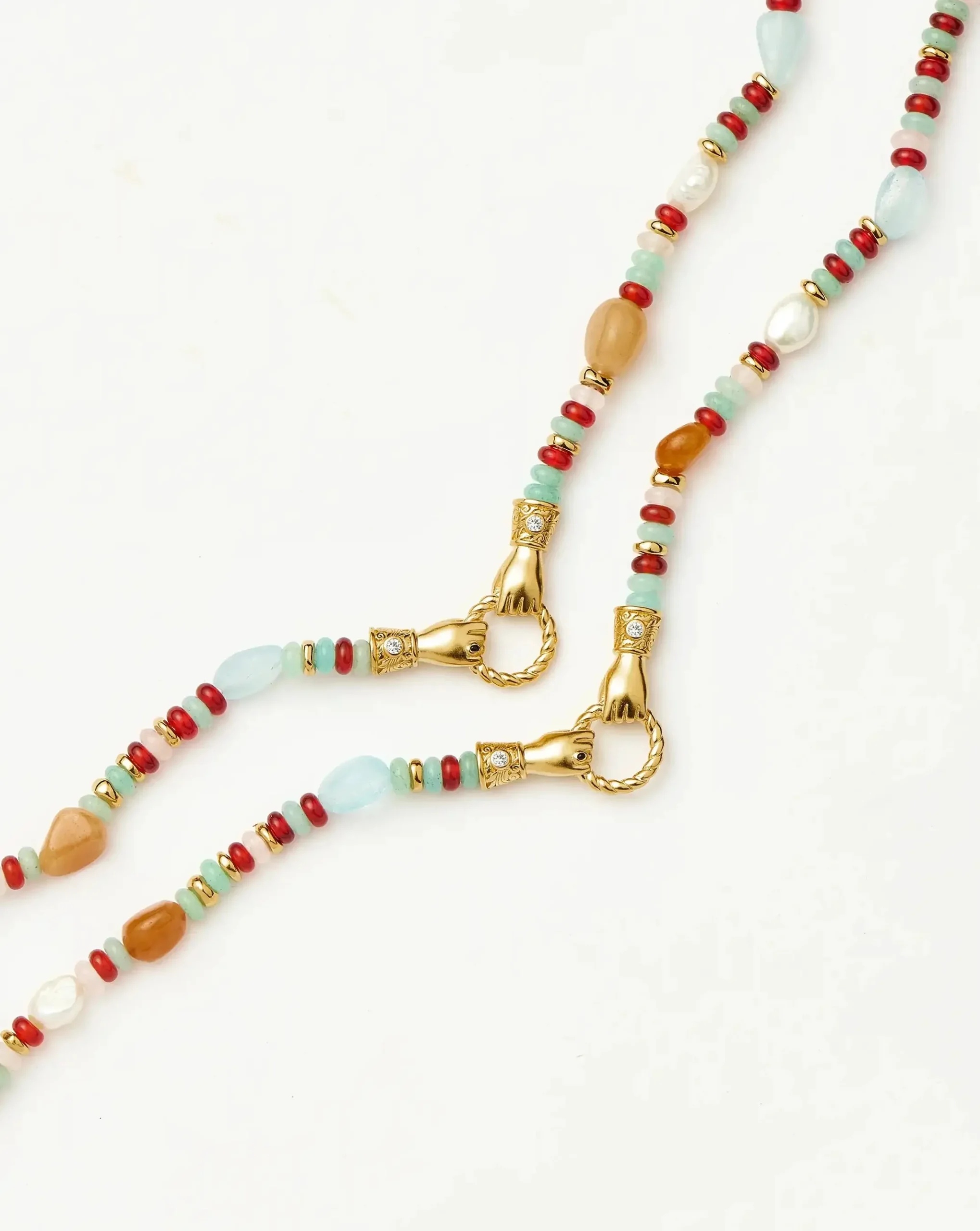 Harris Reed In Good Hands Beaded Gemstone Necklace