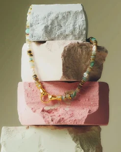 Harris Reed In Good Hands Chunky Beaded Gemstone Necklace