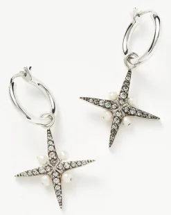 Harris Reed North Star Pearl Hoop Earrings