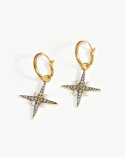 Harris Reed North Star Pearl Hoop Earrings