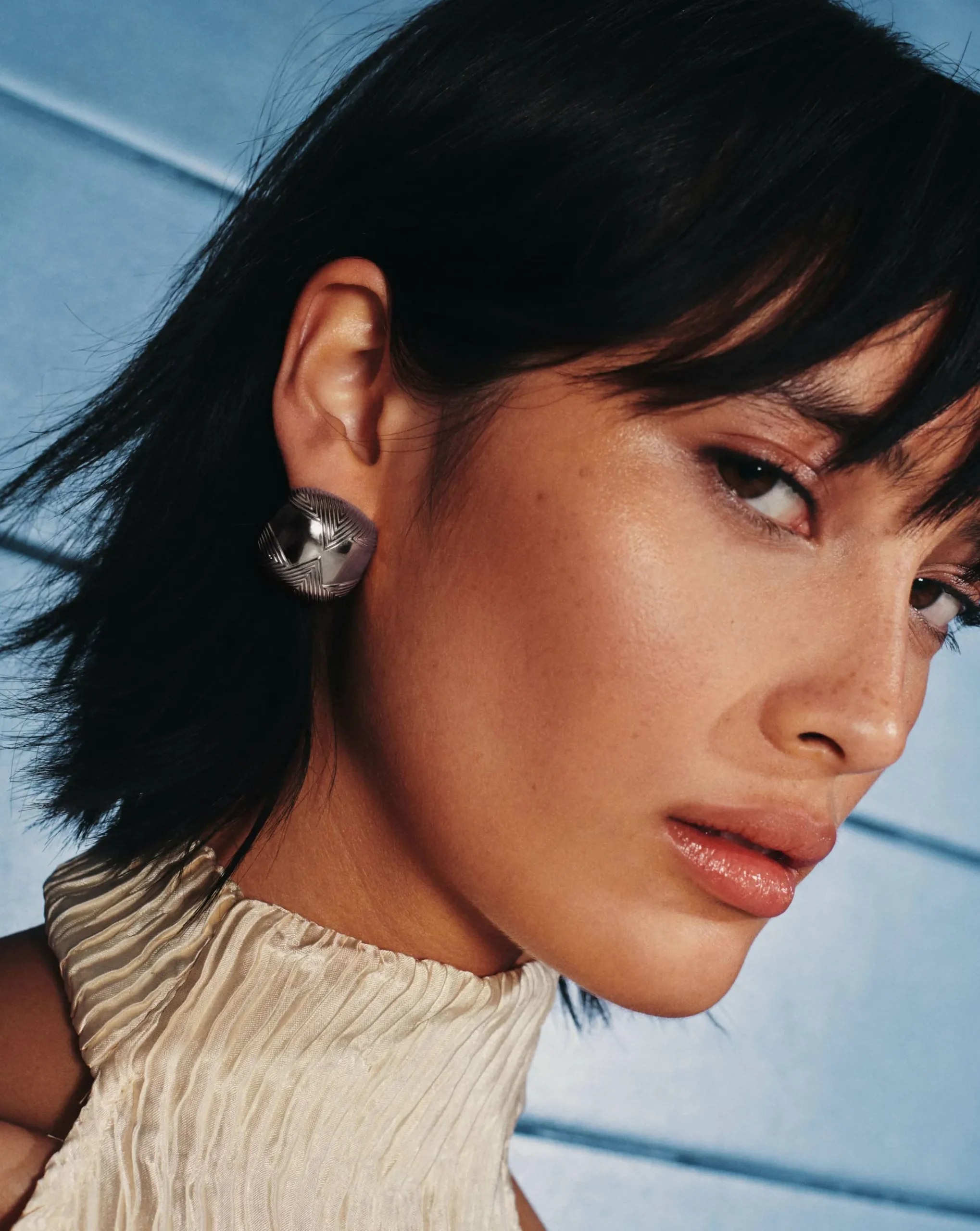 Hera Oversized Dome Ridge Stud Earrings