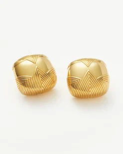 Hera Oversized Dome Ridge Stud Earrings