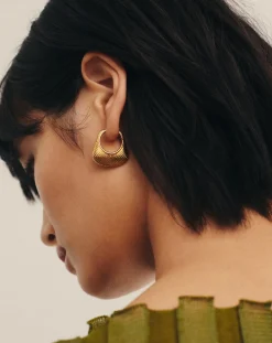 Hera Ridge Hoop Earrings