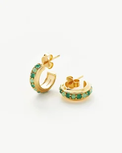Hot Rox Gemstone Small Hoop Earrings