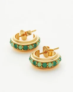 Hot Rox Gemstone Small Hoop Earrings