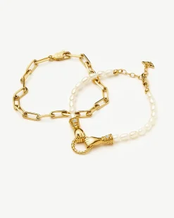 In Good Hands Pearl & Chain Bracelet Set