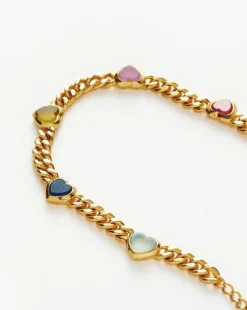 Jelly Heart Gemstone Charm Bracelet