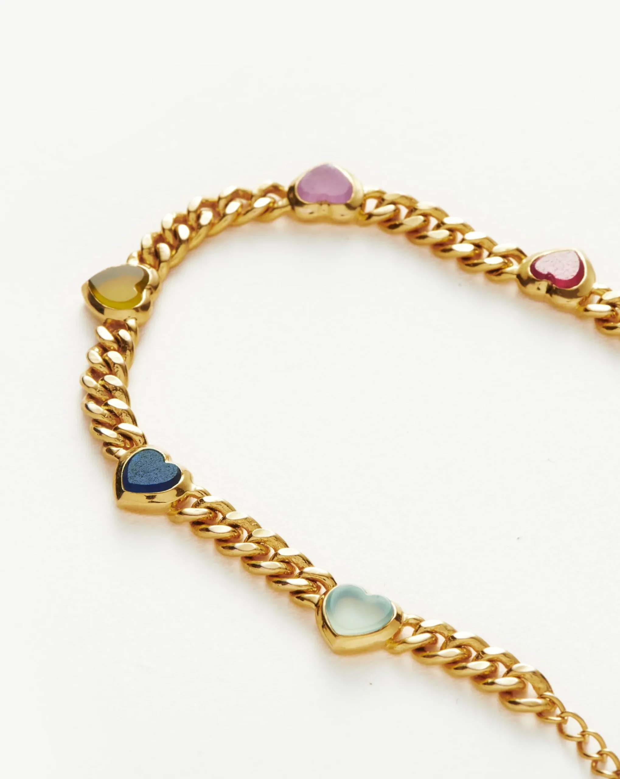 Jelly Heart Gemstone Charm Bracelet