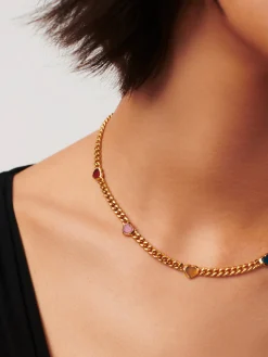 Jelly Heart Gemstone Charm Necklace