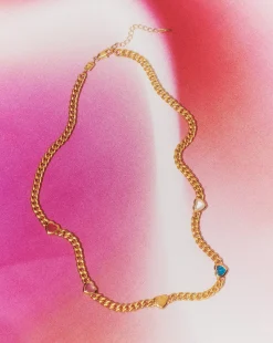 Jelly Heart Gemstone Charm Necklace