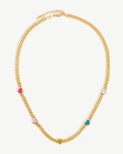 Jelly Heart Gemstone Charm Necklace