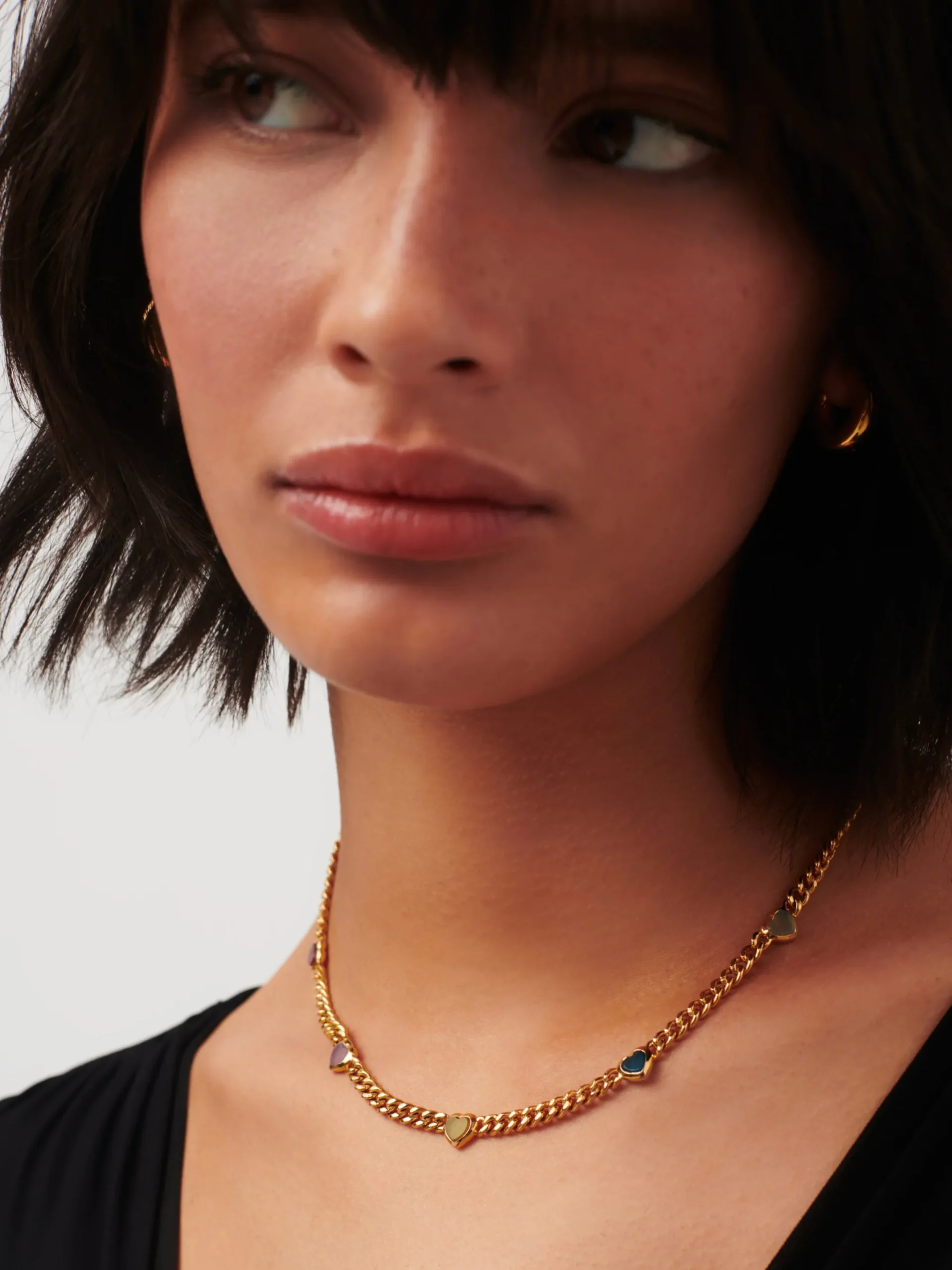 Jelly Heart Gemstone Charm Necklace