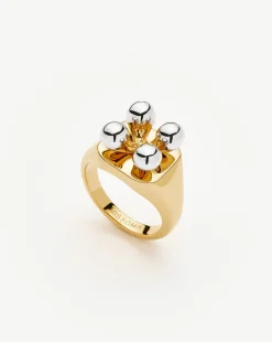 Kinetic Atom Spinning Signet Ring