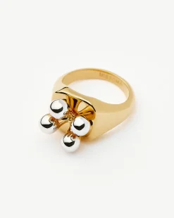 Kinetic Atom Spinning Signet Ring