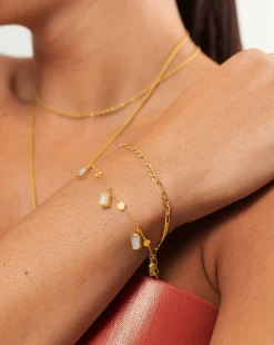 Lena Rainbow Moonstone Bracelet Set