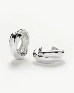 Lucy Williams Chunky Medium Entwine Hoop Earrings