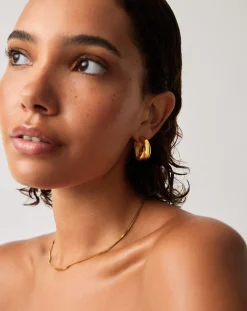 Lucy Williams Chunky Medium Entwine Hoop Earrings