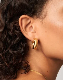 Lucy Williams Chunky Medium Entwine Hoop Earrings