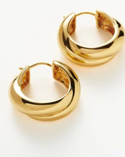 Lucy Williams Chunky Medium Entwine Hoop Earrings