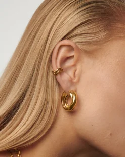 Lucy Williams Chunky Medium Entwine Hoop Earrings