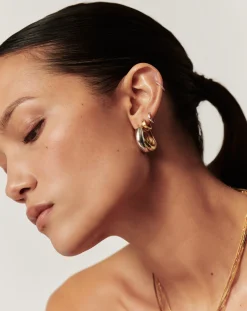 Lucy Williams Chunky Medium Entwine Hoop Earrings