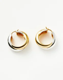 Lucy Williams Chunky Medium Entwine Hoop Earrings