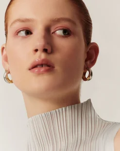 Lucy Williams Chunky Medium Entwine Hoop Earrings