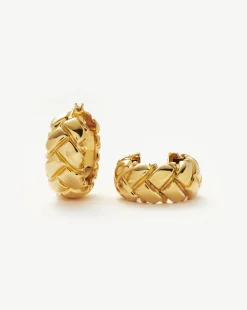 Lucy Williams Chunky Waffle Hoop Earrings