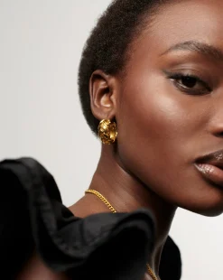 Lucy Williams Chunky Waffle Hoop Earrings