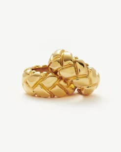 Lucy Williams Chunky Waffle Hoop Earrings
