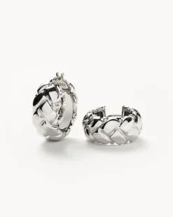 Lucy Williams Chunky Waffle Hoop Earrings