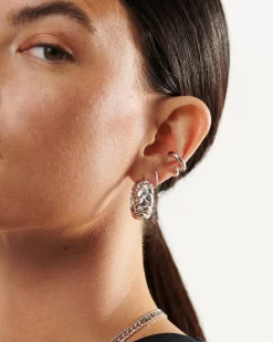 Lucy Williams Chunky Waffle Hoop Earrings